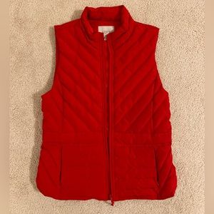 LOFT red puffer vest